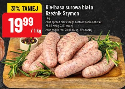Kiełbasa surowa biała Rzeźnik Szymon promocja w POLOmarket