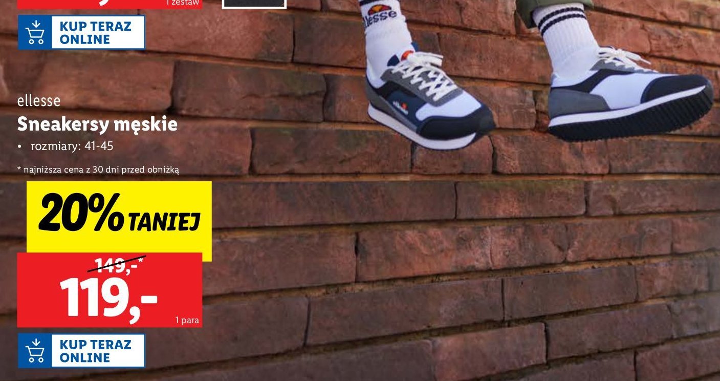 Sneakersy m臋skie 41-45 ELLESSE promocja