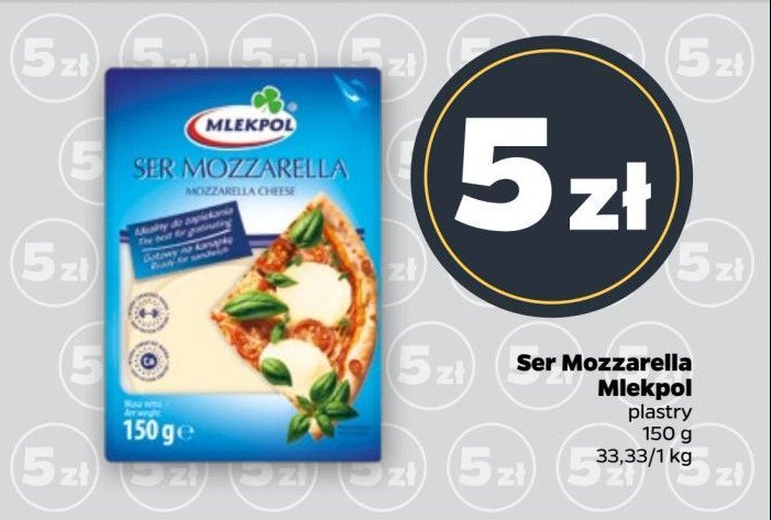 Ser mozzarella - plastry Mlekpol promocja