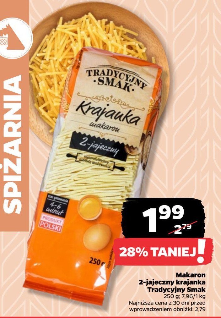 Makaron 2-jajeczny krajanka Tradycyjny smak promocja w Netto