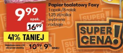 Papier toaletowy Foxy promocja w Delikatesy Centrum