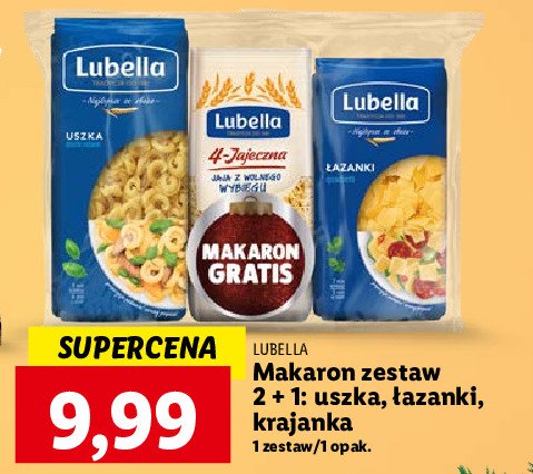 Makaron uszka + 艂azanki + krajanka Lubella makaron promocja