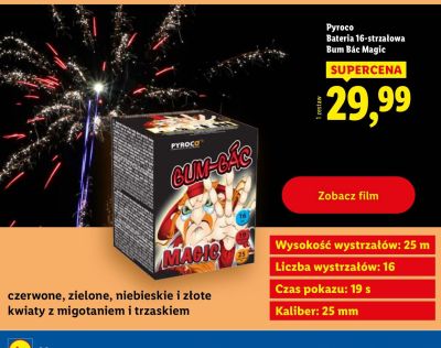 Bateria 16-strzałowa Pyroco Bum Bác Magic promocja w Lidl