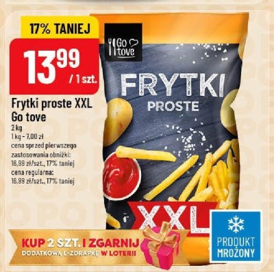 Frytki proste XXL Go tove mrożone promocja w POLOmarket
