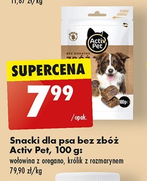 Przysmak bez dodatku zbóż królik z rozmarynem Activ pet promocja