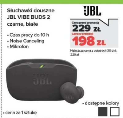 Słuchawki douszne VIBE BUDS 2 czarne, białe promocja w NEONET