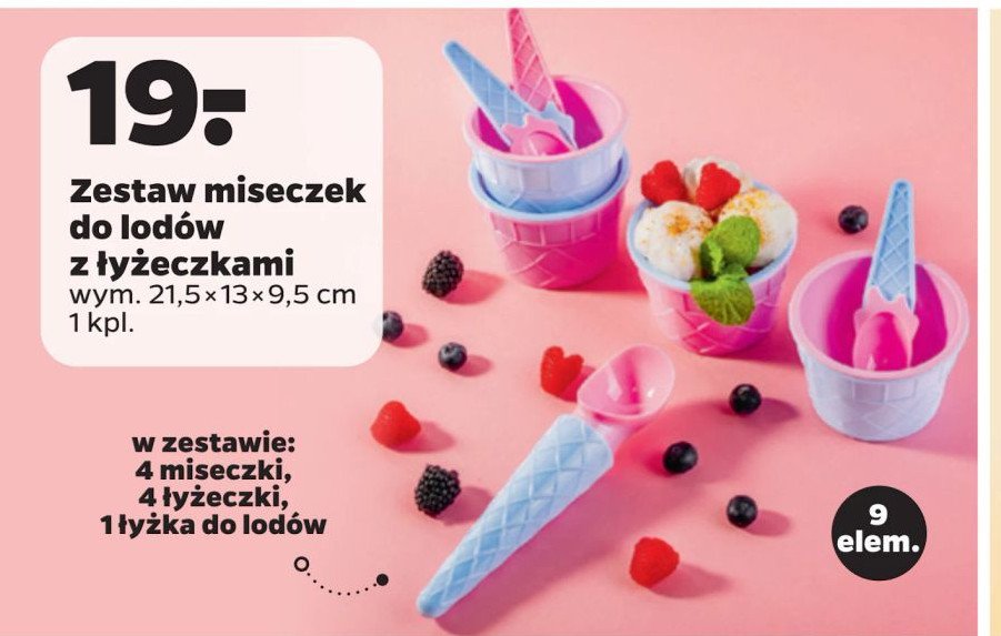 Zestaw miseczek do lodów z łyżeczkami promocja