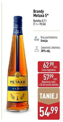 Brandy Metaxa 5* promocja w Aldi