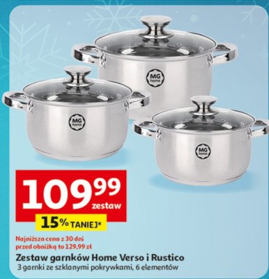 Zestaw garnków Home Verso i Rustico promocja w Auchan