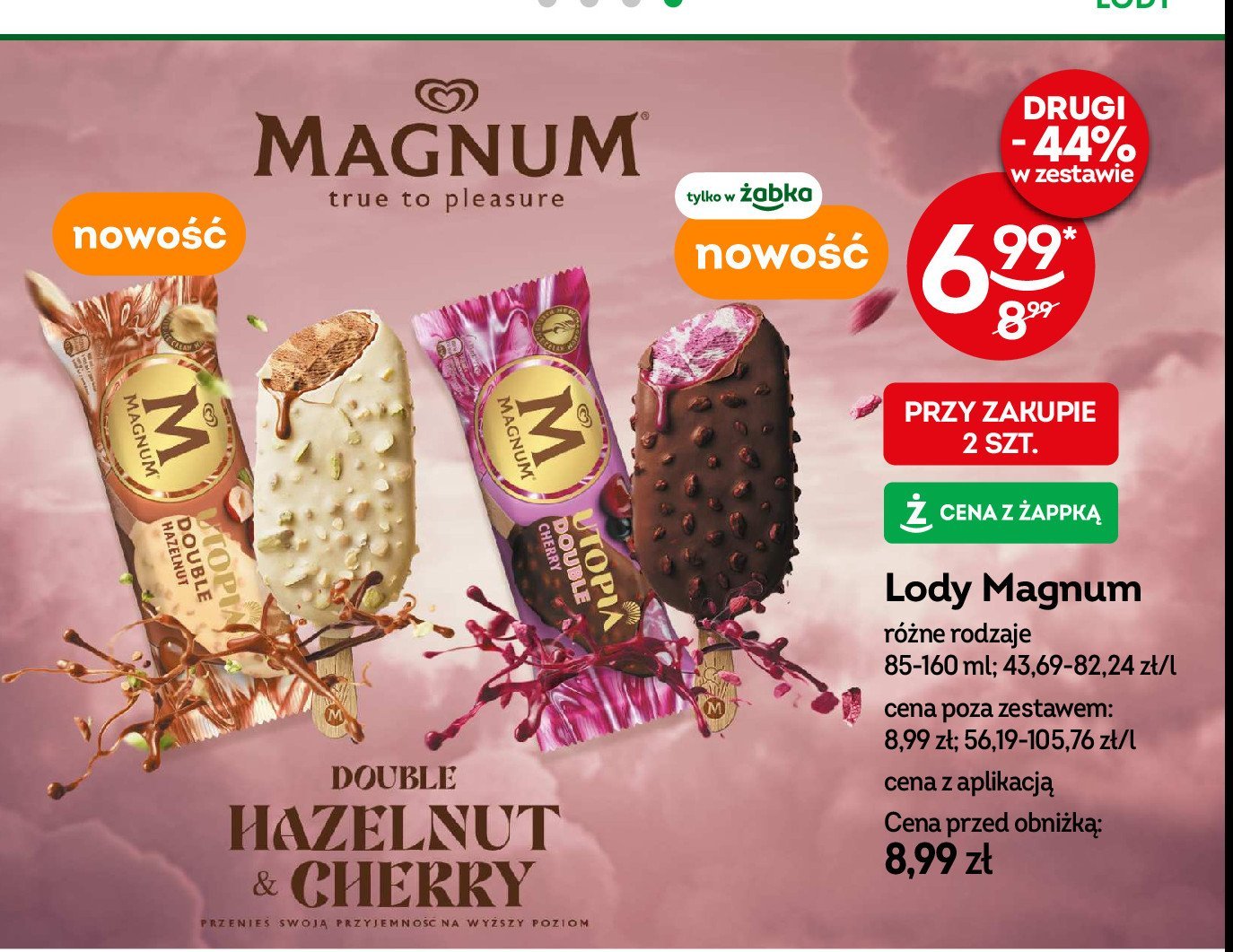 Lód utopia Algida magnum double promocja