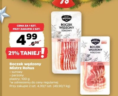 Boczek wędzony parzony promocja w Netto