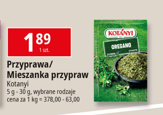 Oregano Kotanyi promocja w Leclerc