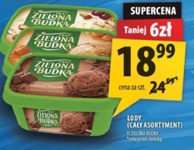 Lody (cały asortyment) Zielona Budka promocja w Arhelan