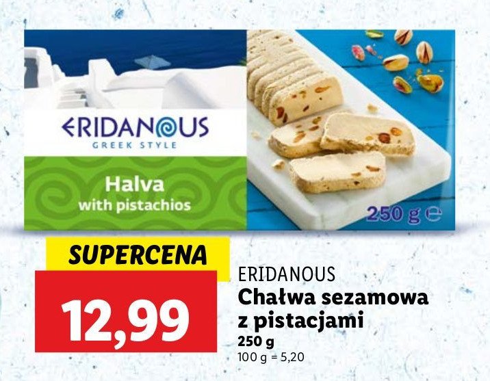 Chałwa z pistacjami Eridanous promocja w Lidl