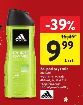 Żel pod prysznic ADIDAS wybrane rodzaje 400 ml promocja w Intermarche