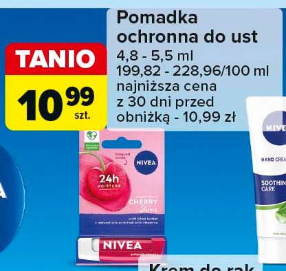 Pomadka cherry shine Nivea promocja w Carrefour Market