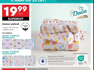 Pieluchy muślinowe 70 x 80 cm Dada promocja