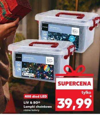 Lampki choinkowe LIV & BO różne kolory 400 diod LED promocja w Kaufland