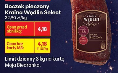Boczek pieczony Kraina Wędlin Select promocja w Biedronka