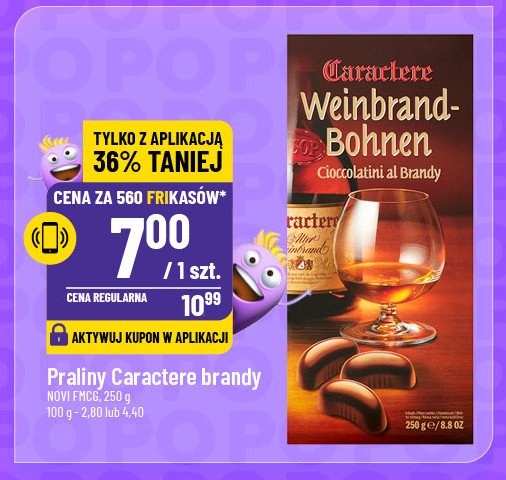 Praliny z brandy Caractere promocja