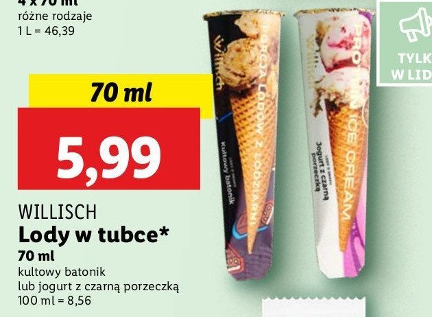 Lody kultowy batonik Willisch promocja