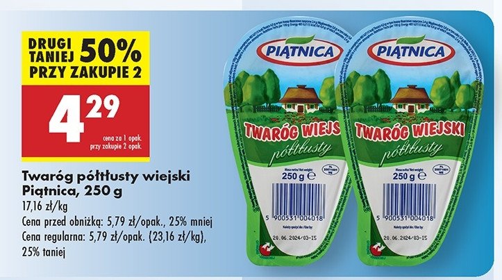 Twaróg półtłusty Piątnica twaróg wiejski promocja
