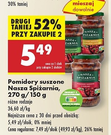 Pomidory suszone z pestkami dyni i ziołami Nasza spiżarnia promocja w Biedronka