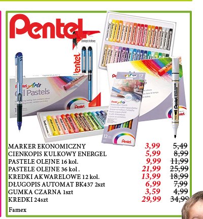 Pastele olejne 16 kolorów Pentel promocja