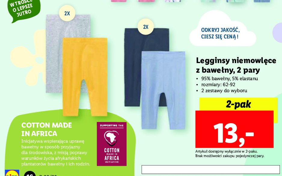 Legginsy dzieci臋ce 62-92 Lupilu promocja
