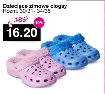 Dziecięce zimowe clogsy Rozm. 30/31 - 34/35 promocja w Woolworth