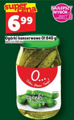 Ogórki konserwowe O! 840 g promocja w TOPAZ