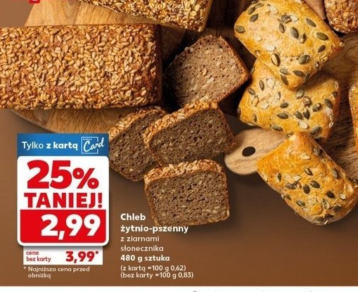 Chleb żytnio-pszenny z ziarnami słonecznika promocja
