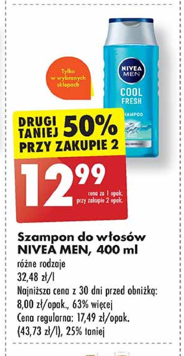 Szampon przeciwłupieżowy cool Nivea men cool promocja