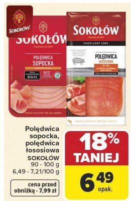 Polędwica sopocka, polędwica łososiowa Sokołów promocja w Carrefour Market