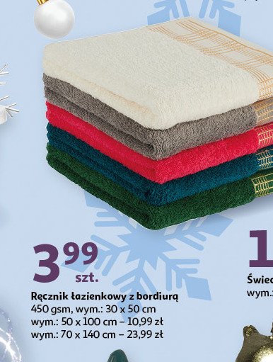 Ręcznik łazienkowy z bordiurą 70 x 140 cm Actuel promocja w Auchan