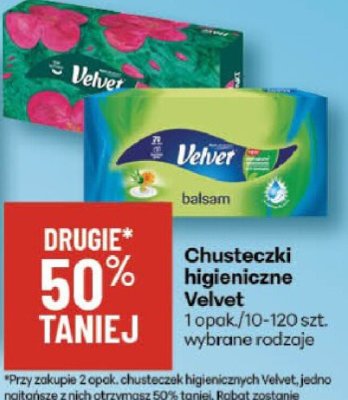 Chusteczki higieniczne Velvet, wybrane rodzaje promocja w Delikatesy Centrum