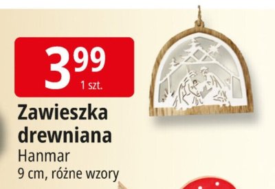 Zawieszka drewniana Hannar 9 cm, różne wzory promocja w Leclerc