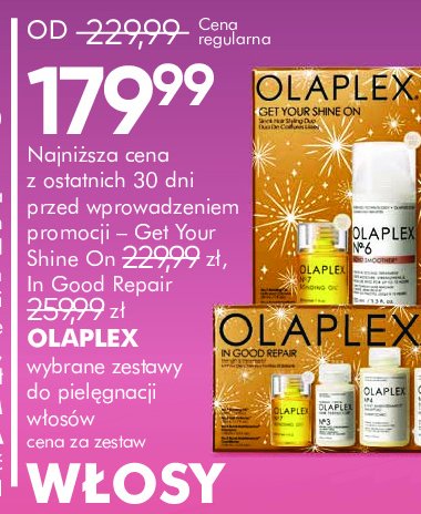 Zestaw w pudełku get your shine on: krem wygładzający no6 100 ml + olejek do włosów no7 30 ml Olaplex zestaw promocja