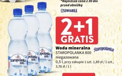 Woda niegazowana Staropolanka 800 promocja