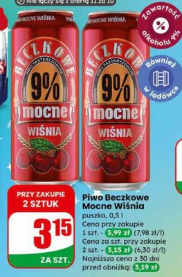 Piwo Beczkowe Mocne Wiśnia puszka 0,5 l promocja w Dino