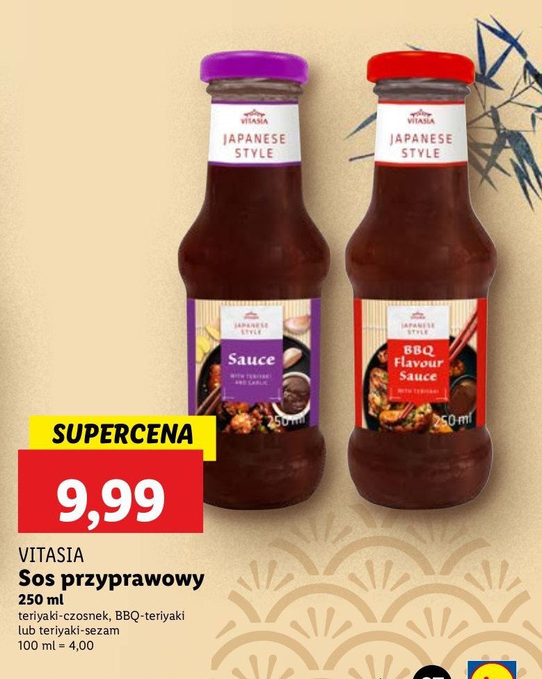 Sos teriyaki sezam Vitasia promocja w Lidl