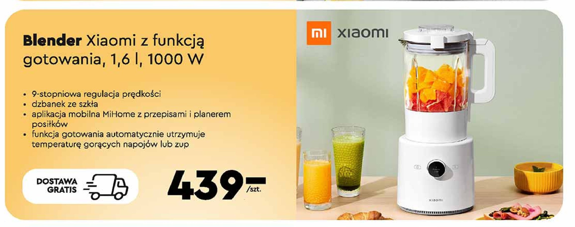 Blender 1.6 l 1000 w Xiaomi promocja