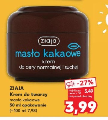 Krem do twarzy do cery normalnej i suchej Ziaja masło kakaowe promocja