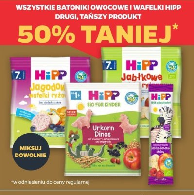Batoniki owocowe i wafelki (drugi, tańszy produkt -50%) promocja w Netto