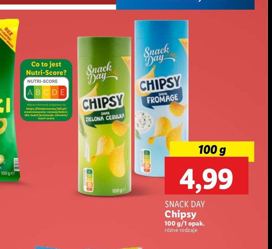 Chipsy zielona cebulka Snack day promocja