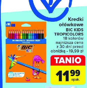 Kredki ołówkowe tropicolor Bic promocja w Carrefour