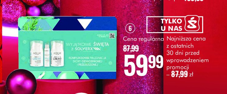 Zestaw w pudełku aqua+: krem do twarzy na dzień 50 ml + krem do twarzy na noc 50 ml + krem pod oczy 15 ml Solverx promocja