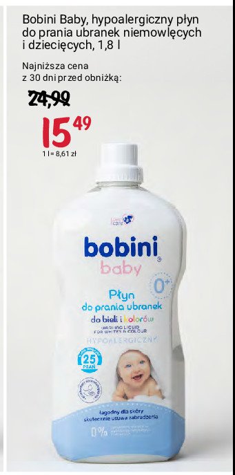Płyn do prania ubranek dziecięcych Bobini baby promocja w Rossmann
