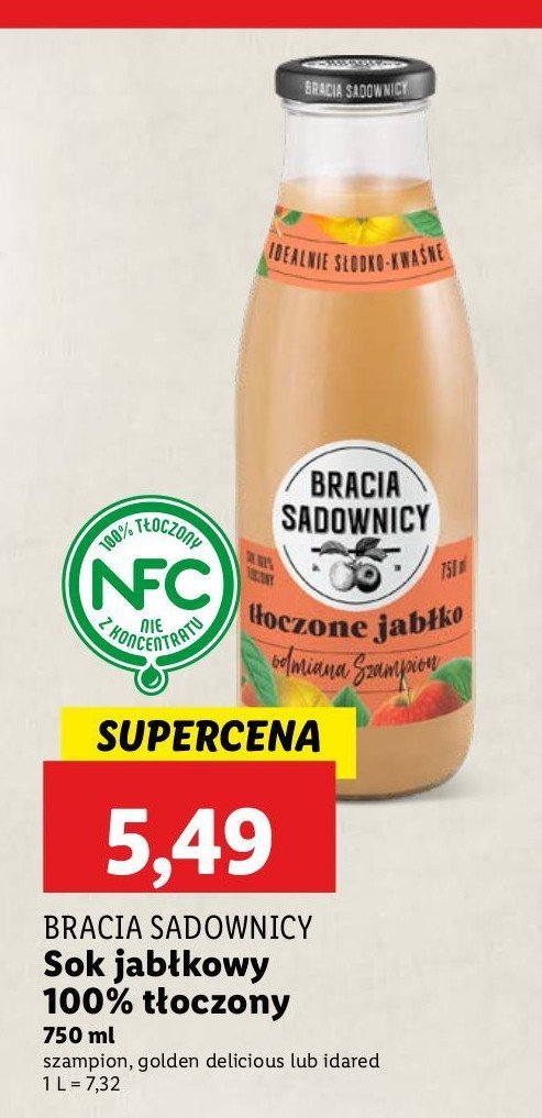 Sok tłoczony jabłko odmiana golden delicious Bracia sadownicy promocja