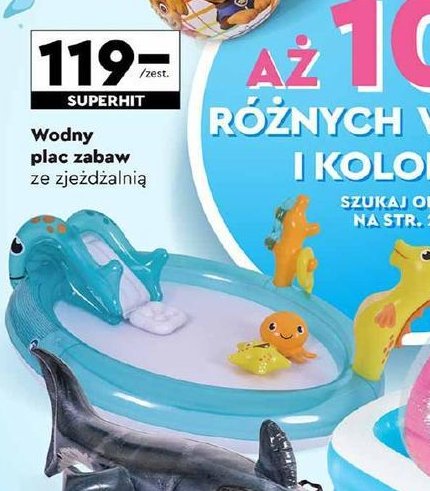 Wodny plac zabaw ze zjeżdżalnią promocja